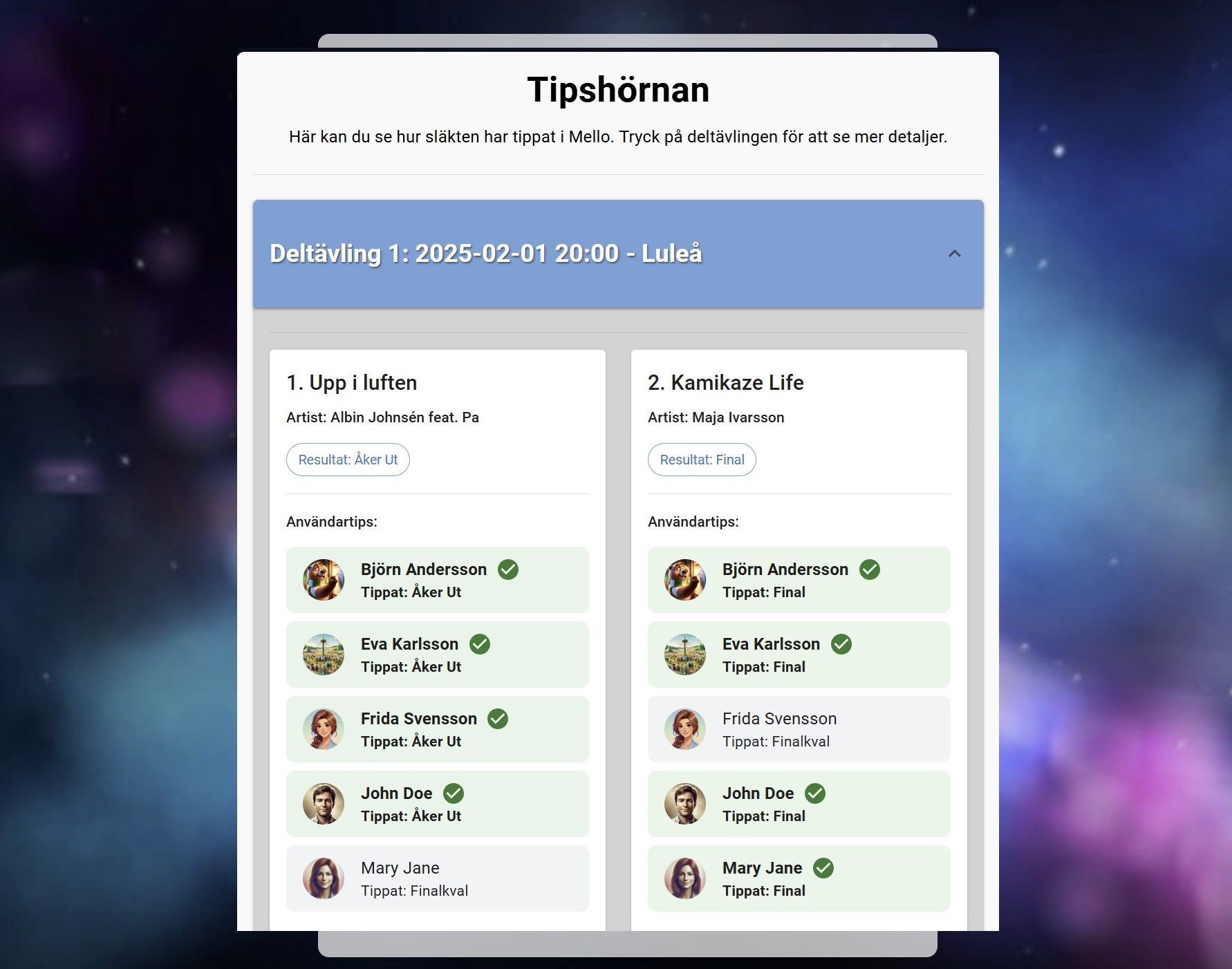 Betting Website for Melodifestivalen